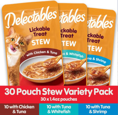 Hartz Delectables Stew Variety Pack Lickable Cat Treats, 1.4-oz tube, 30 count