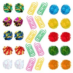 SunGrow Cat Toy Variety Pack, Feline Entertainment for 30 Pcs, Assorted Color
