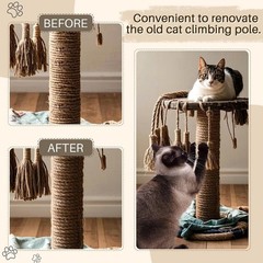 Sisal Rope for Cat Scratcher 1/4″ 165 Ft Cat Tree Twine for Repairing Cat Scr…