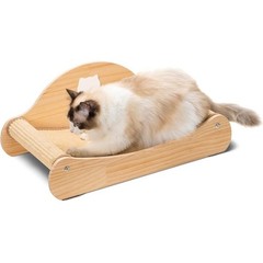 2-in-1 Cat Scratching Post & Nap Zone Solid Pine Sisal Floor Mount Assembly New