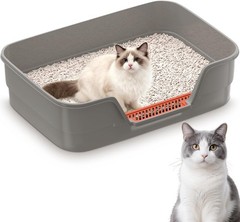 Low Entry Litter Box Senior Cats Extra Large Cat Litter Box W/ High Sides Kitten