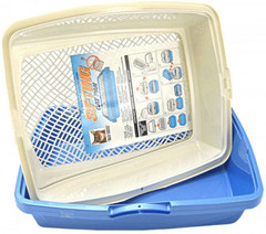 Framed Sifting Cat Litter Pan Easy Clean Kitty Box Tray Pet Supplies Home Use