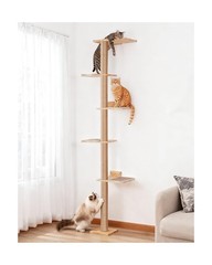 Aechonow 80inch Wall Mounted Cat Tree, 15.8in Top Perch Bed for Large Adult C…