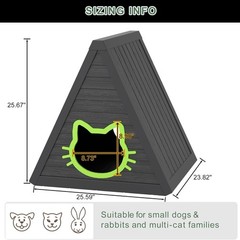 Triangle Cat House Outdoor Indoor Durable Waterproof Resin Shelter Entrance