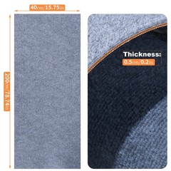 Light Grey Cat Scratch Mat Trimmable Adhesive Couch Carpet 78.7×15.8 Inch