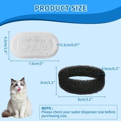 8/10pcs Pet Cat Water Fountain Filters Replacement for 67/108/135oz Replacement