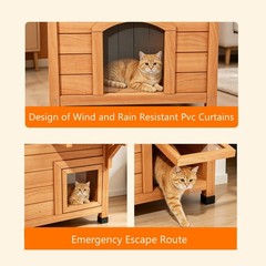 Modern Cat Tree Tower for Large Cats wooden Luxury Cat Condo Wood Feral House