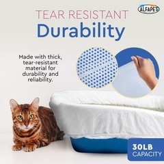 Alfapet Sifting Cat Litter Box Liners – Jumbo 30 Count, Tear-Resistant Cat Li…