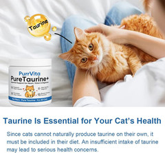 PurrVita Taurine for Cats, Pure Taurine Supplement for Cats Powder, Grade Amino