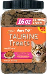 Just Try 16 OZ Taurine Treats with Coenzyme Q10 for Cats – Coq10 & Taurine for
