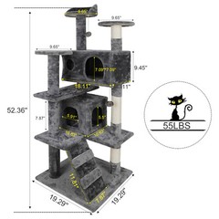 53″ Cat Tree Activity Tower with Scratching Posts Ladders Pet Kitty Furniture