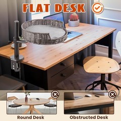 Stylish Elevated Cat Desk Bed Rotation Mounted Perch Adjustable for Office Home