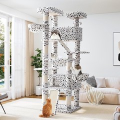 81 Inches Tall Cat Tree/Scratching Post/Wide Base/Leopard Print