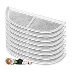 8 Packs Replacement Pet Water Fountain Filter Compatible with eufy White