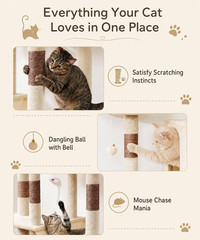 Heavy Duty Cat Tree for Indoor Cat, 71 Inch Large Cat Tower with Scratching Post