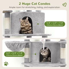 Corner Cat Tree Large Cats 66inch Tall Curved Series Large Cat Tower Multiple