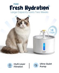 Cat Fountain for Drinking, 81oz/2.4L Pet Water Fountains for Cats Indoor, Qui…