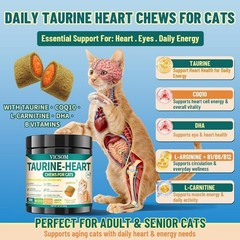 Taurine for Cats, CoQ10 for Cats, Heart Health Support for Adult & Senior Cats