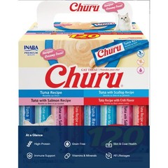 Inaba Churu Grain-Free Tuna Variety Lickable Cat Treat, 0.5-oz tube, 120 count