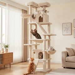 81 inch Large Cat Tree Tower Perch Hammock Condo Sisal Scratching Posts Toys