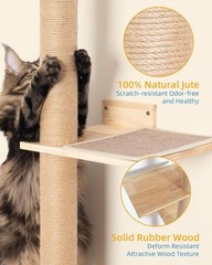 80inch Tall Cat Tree Wall Mount 15.8in Top Perch Bed Large Adult Cats Adjustable