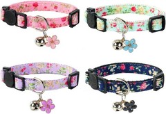 Cute & Comfortable 4-Pack Cat Collars – Breakaway Safety Buckle Included