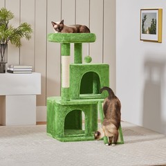 36in Cat Tree for Indoor Cats, Cat Tower Cat Condo w/Extra Large Perch, Green