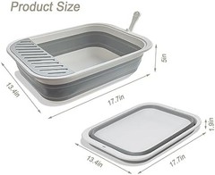 Collapsible Kitten Litter Box, 17.7 x 13.4 x 5 inch Open Cat Potty Pan with S…
