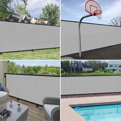 WINDSCREEN4LESS 6′ x 50′ Privacy Fence Screen in Light Grey for Chain Link Fe…