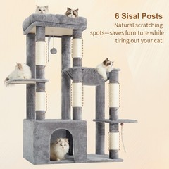 Heybly Heavy Duty Cat Tree, Tower for Indoor Cats Large Adult, Tall Cat Condo…