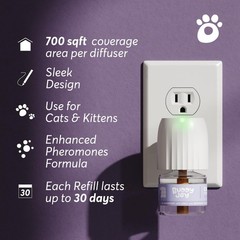 Cat Stress Relief Diffuser Refills with Pheromones – 1 Refill for 30 Days