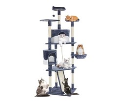 79 Inch Cat Tree Tower Large Multi Level Climbing Condo Sisal Posts Hammock