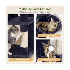 Globlazer Corner Cat Tree 66 inch Multi-Level Climbing Tower Kitty Condos Cat…