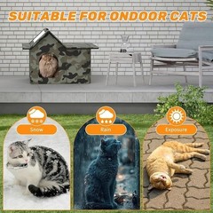 Outdoor Cat House Waterproof Portable Easy Assembly Insulated Shelter Cats Dogs