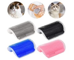 Cat Self Groomer Wall Brush Corner Face Scratcher Massage Comb Catnip Holder