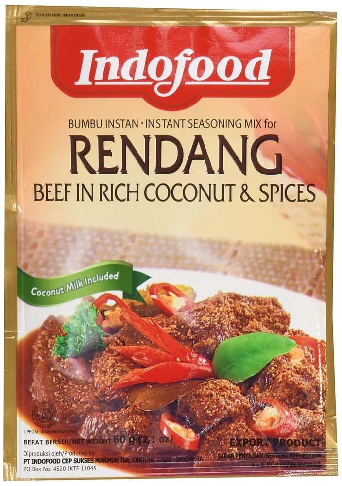 Bumbu Instan Rendang Seasoning Mix Pack of 6 Authentic Indonesian Spice 60g