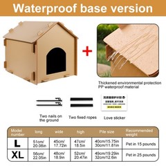Stray Cats House Weatherproof Outside Cat House Warm Cat Shelter for Dogs Cats