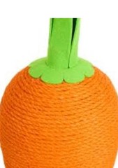 EveryYay Novelty Carrot Cat Scratch Post Medium Orange Green Toy Decorative