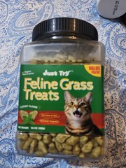 JUST TRY FELINE GRASS TREATS Catnip Flavor 13.4 Oz