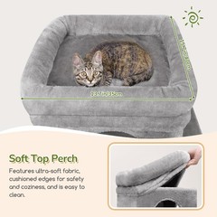 Globlazer Cat Tower for Multiple Indoor Cats, 52 inch Heavy Duty Cat Tree wit…