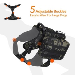 x Jumahe Dog Hiking Backpack for Large/Giant Dogs – 2 Spacious Side Bags,