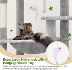 Globlazer Heavy Duty Cat Tree, 70 inch Sturdy Cat Tree for Indoor Cats Extra Lar