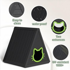 Triangle Cat House Outdoor Indoor Durable Waterproof Resin Shelter Entrance