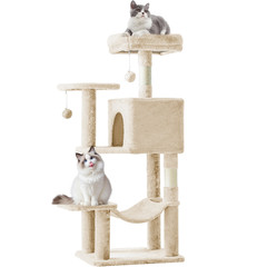 Cat Tree Red And Black Tower Climbing Tower 44″ Hammock Sisal Scratching Post