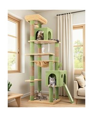 Globlazer Large Cactus Cat Tree Tower, 70in Tall Heavy Duty Green Cat Tree fo…