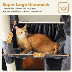 PAWZ Road Tall Cat Tree Multi-Level Cat Tower for Indoor Cat Scratching Post M/L