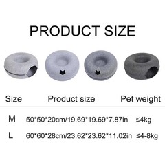 Cat Cave EXTRA LARGE Cat Tunnel Bed Indoor Cats,Cat Donut