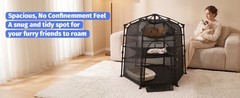 Catio Outdoor Cat Enclosure Pop up Cat Tower Tent Cat Playpen w/Breathable Mesh