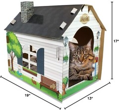 Cat House with Scratcher & Catnip Included