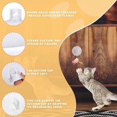 4 Pieces Cat Window Perch Suction Cup Powerful Bed 3.3 inches, Clear
